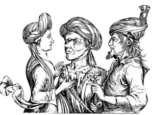 Die Zeichnung symbolisiert das Thema Cuckolding und Cuckqueening